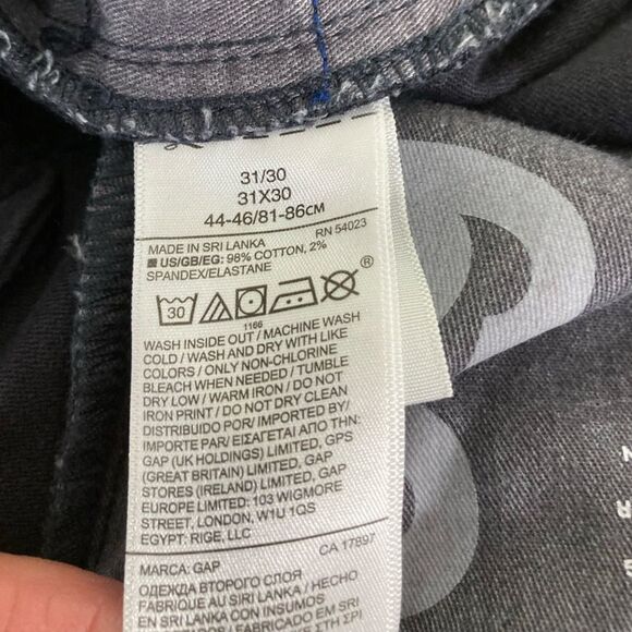 Gap Jeans Men’s 31x30 Black Slim Straight Leg Twill Stretch Casual Preppy Pants - Picture 9 of 13